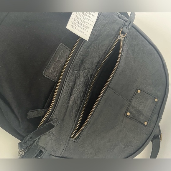 Ashwood Genuine Leather Studded Black Crossbody Bag Boho Saddle Hobo NWT - Picture 10 of 15